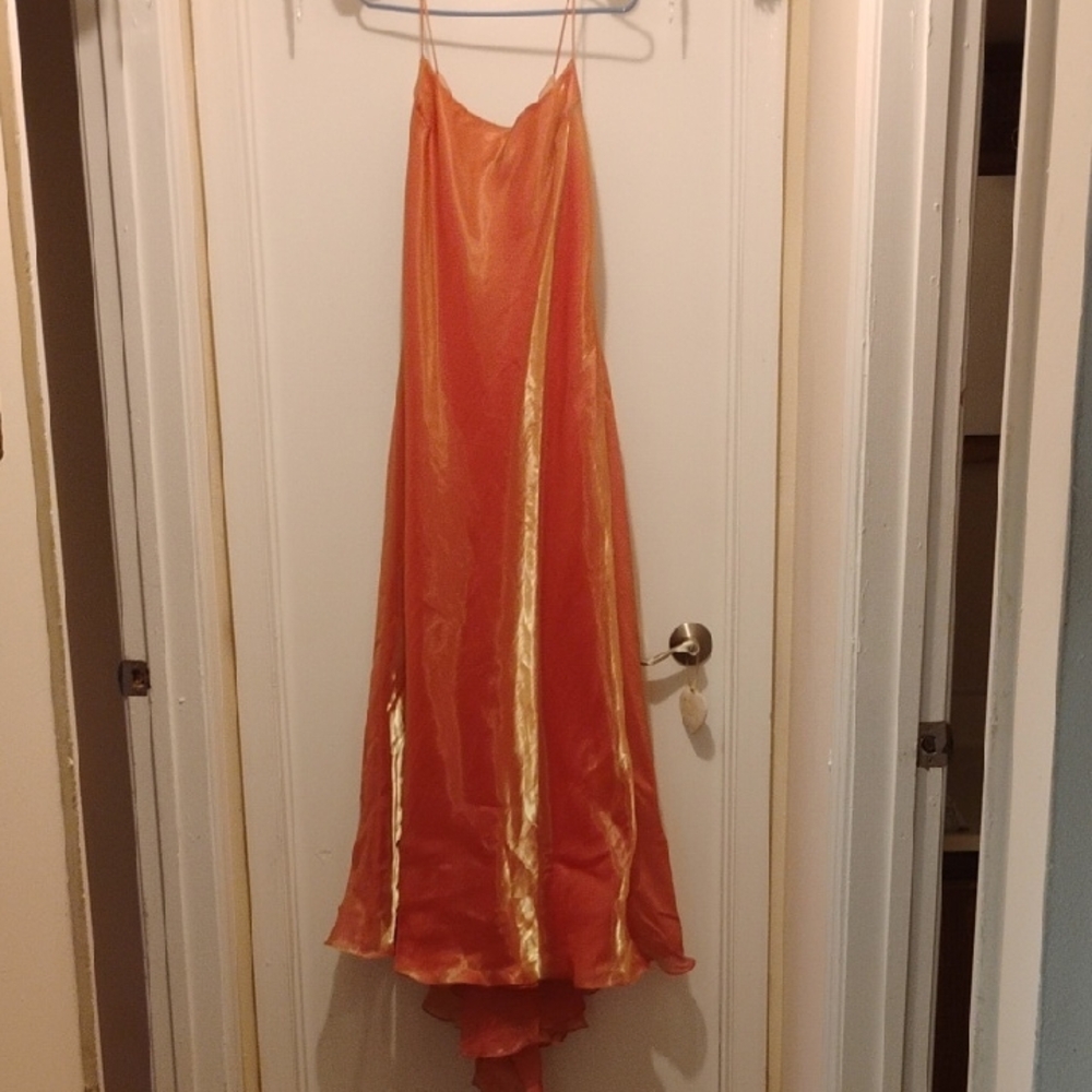 Orange and Gold Slip Dress